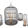Decorative Iron Art Bird Cages With Various Sizes And Intricate Design Details