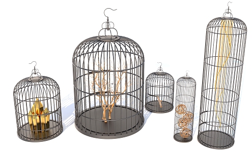 birdcage decoration birdcage iron frame birdcage 3d model