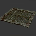 Industrial Metal Grate Cover With Slotted Design And Secure Fastening Elements