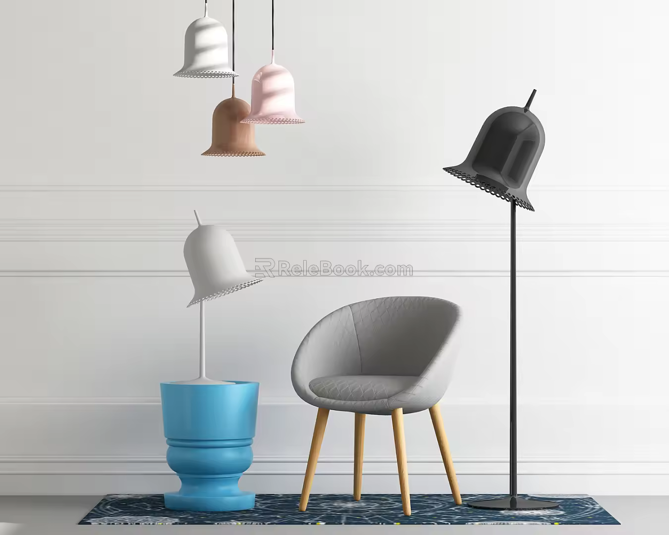 Nordic Single Sofa Lamps 3d model