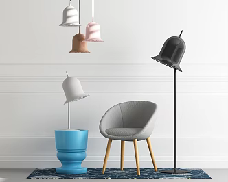 Nordic Single Sofa Lamps 3d model