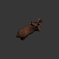 Wooden Deer Sculpture With Textured Surface And Standing Pose For Decoration