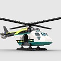 Lego toy blocks airplane helicopter airliner 3d model