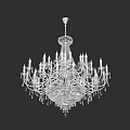 Luxurious Crystal Chandelier With Ornate Design Candle Shaped Arms And Crystal Pendants
