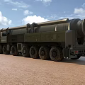 Heavy Duty Military Utility Vehicle Featuring Missile Launcher And Multi Wheel Structure On Outdoor Ground