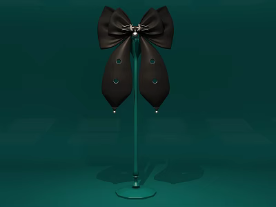 Modern Meichen Bow Large Fabric Black Hair Accessories Clothing Window Display Headwear Soft Clothes 3d model