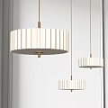 Modern White Pendant Lights With Pleated Shades And Metal Frames For Interior Decor