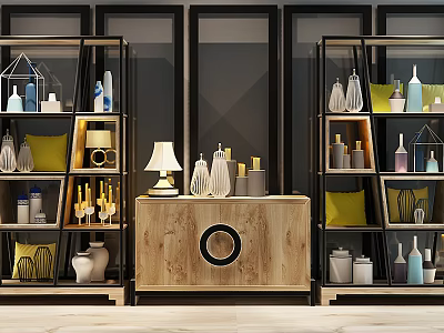 Modern Entryway Cabinet And Side Cabinet With Wooden Design And Decorative Ornaments 3d model