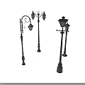 Classic Outdoor Street Lamps With Vintage Design And Decorative Lanterns