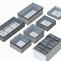 Various Roof Structure Designs With Different Sizes And Ventilation Features 3d model