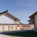 Traditional Rural Self Built House With Tile Roof Courtyard And Decorative Wall Paintings