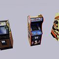 Electric Toys Featuring Three Different Arcade Machines With Various Designs And Game Screens