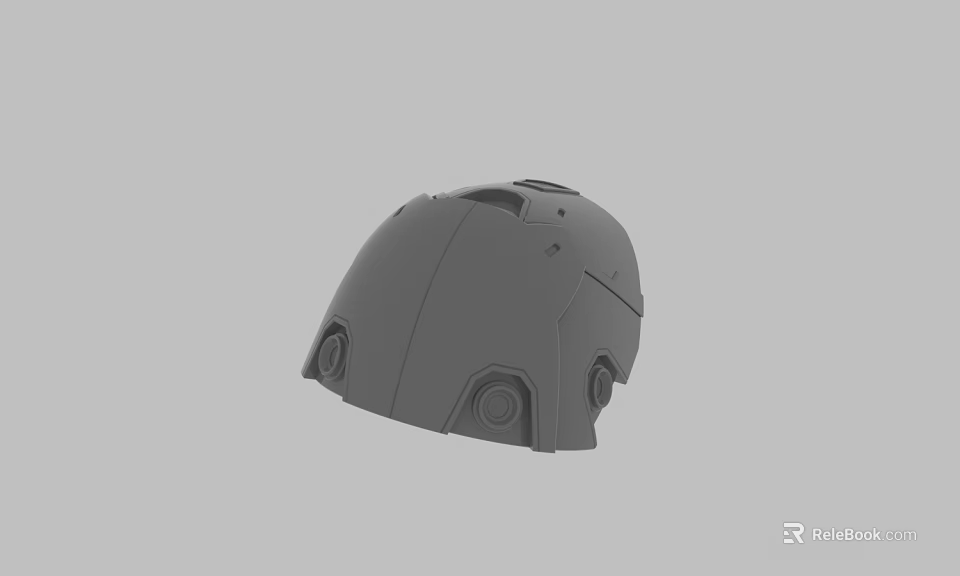 3D Model of Mechanical Component With Gray Surface And Circular Hexagonal Elements 3d model 