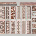 Traditional Chinese Partition Designs With Intricate Patterns And Bamboo Motifs 3d model