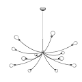 Elegant Modern Crystal Chandelier Ceiling Hanging With Branch Design Multiple Spherical Bulbs