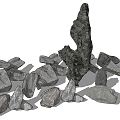 modern stone stone rock furnishings ornaments 3d model