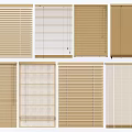 Various Modern Window Blinds In Beige Brown And White Tones 3d model