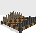 Modern Chess Board Flag Decoration 3d model