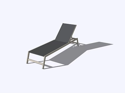 Modern Outdoor Lounge Chair With Metal Frame And Black Cushion Design 3d model