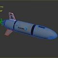 Advanced Rattle Missile Weapon With White Body Aerodynamic Shape And Tail Fins