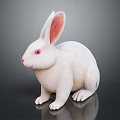 modern rabbit hare rabbit white rabbit 3d model