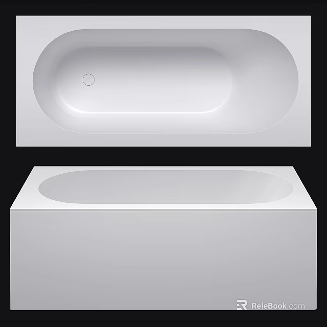 Modern White Bathtub With Smooth Surface And Oval Shape For Contemporary Bathrooms 3d model 