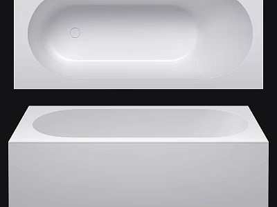 Modern White Bathtub With Smooth Surface And Oval Shape For Contemporary Bathrooms 3d model