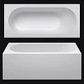 Modern White Bathtub With Smooth Surface And Oval Shape For Contemporary Bathrooms