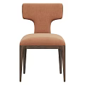 Modern Orange Upholstered Armchair With Dark Wooden Legs And Contemporary Design