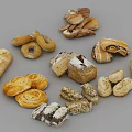 Various Types of Artisanal Bread Including Baguettes Croissants and Rolls on