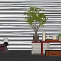 Modern CCD Hotel End View Table Ornaments Floriculture Combination Green Plant Table Lamp Table Moss Screen 3d model