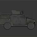 Green Armored Military Vehicle With Roof Mounted Equipment And Protective Grille