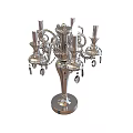 Silver Decorative Table Lamp With Multiple Arms And Ornate Pendant Design