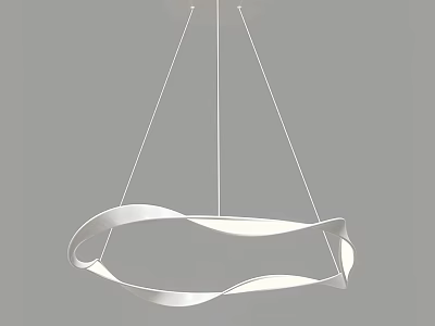 Modern White Twisted Chandelier With Soft Illuminated Curved Design For Interior Decor 3d model