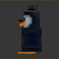 Blocky Pixel Art Penguin Game Character With Orange Beak And Feet 3D Render