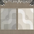 Modern square carpet abstract fabric carpet 3d model