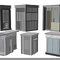 Various Modern Entrance Gate Structures With Metal Grilles Glass Panels And Stone Accents