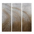 Modern Abstract Triptych Wall Art with Textured Silver Gold Gradient Design 3d model