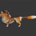 Cute Brown And White Corgi Figurine With Shiny Eyes Standing On Black Background