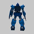 Blue Mech Robot Game Movie Character With Number 01 And Weapon In Hand