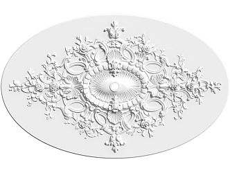 European-style lamp panel gypsum component carved 3d model