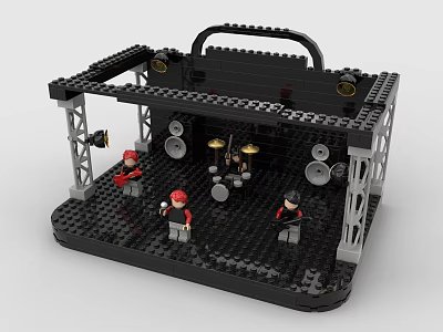 Lego Stage Model Featuring Drummer Musicians Stage Lights And Speakers 3d model Lego Stage Model Featuring Drummer Musicians Stage Lights And Speakers 3d model