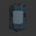 Blue Metallic Decorative Ornament Set With Vintage Industrial Design And Glossy Surface Detail