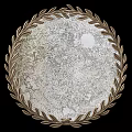 Antique Style Mirror With Textured Surface And Gold Laurel Frame