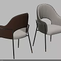 Modern Leisure Chair With Curved Back Armrests Metal Legs Brown White Velvet Upholstery