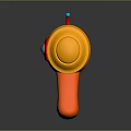 Colorful Toy Gun With Yellow Orange Blue Red Spiral Structure And Antenna