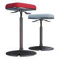 Multicolored Modern Bar Stools With Adjustable Heights Wheels And Metal Frames 3d model