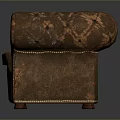 Vintage Brown Leather Sofa Featuring Quilted Design And Stitching Details