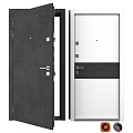 Modern Hinged Door Design With Black And White Finish For Home Entrance