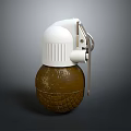 Vintage Grenade With White Top And Brown Textured Body Design